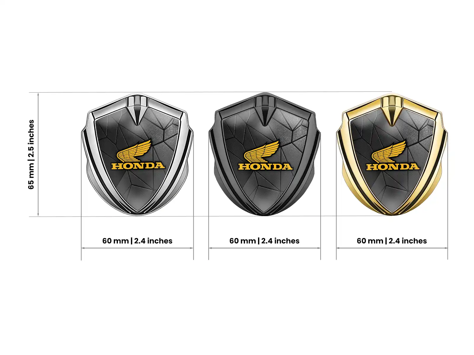 Honda Emblème 3d Insigne Pro Design Acier Inox 3d